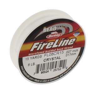 8LB Test - Size D Berkley Fireline Thread 15 Yard Spool - Crystal