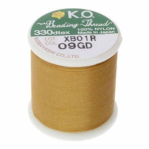 Miyuki 100% Nylon K.O. Beading Thread 55 Yard Spool Size B - GOLD