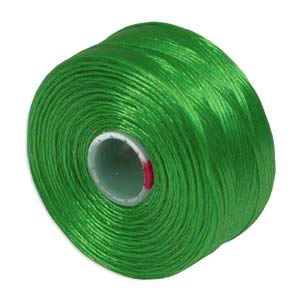 S-Lon (Superlon) Nylon Beading Thread - Size D- TEX45 - 78 Yards - GREEN