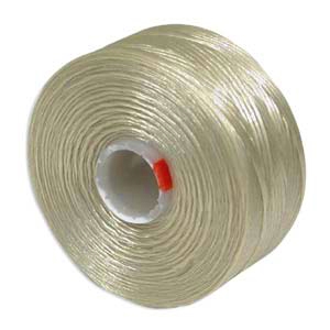 S-Lon (Superlon) Nylon Beading Thread - Size D - TEX45 - 78 Yards - DARK  CREAM